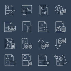 Fototapeta na wymiar Financial Report icons set. Financial Report pack symbol vector elements for infographic web