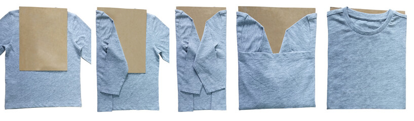 T-Shirt folding process. easy way to folding a t-shirt follows only five processes.