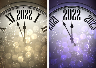 Naklejka na ściany i meble Clock hands showing 2022 year.