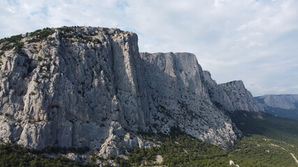 View of the mountain range in Crimea near Shaitan Merdven