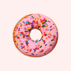 Donut and cupcake. Doughnut with chocolate and glazed