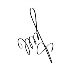 Black manual signature for documents isolated on white background. Hand drawn of signatures fictitious Autograph for convention. Calligraphy lettering Vector illustration EPS10.