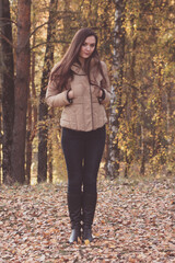 girl in the autumn forest