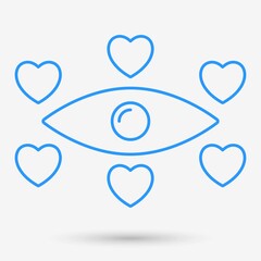 Heart eye icon isolated object. Vector illustration.