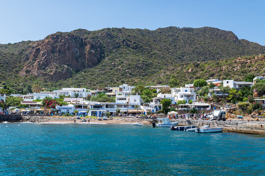 Panarea island (Aeolian archipelago), Lipari, Messina, Sicily, Italy, 08.21.2021: view of the village.