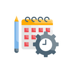 Schedule Planning vector flat icon style illustration. EPS 10 file
