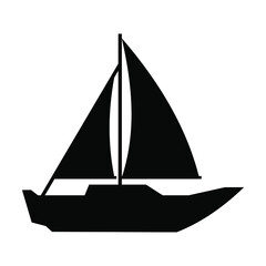 Ship icon illustration vector color black. Editable color. Black silhouette. Suitable for logos, icons, etc