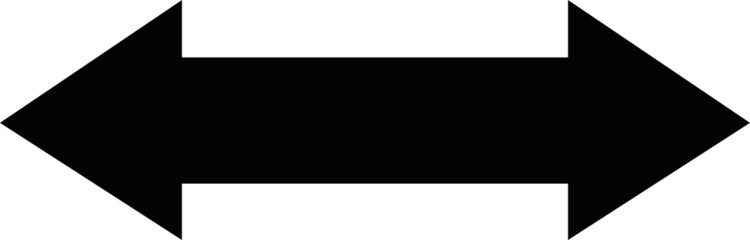 Vector illustration of a black arrow pointing both sides, right and left