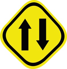 Vector illustration of two way traffic road sign
