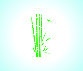 Bamboo green decoration elements. Editable template
