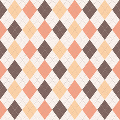 Autumn Argyle Seamless Pattern.  Design pattern for print, textile, fabric, wrapping paper, wallpaper, scrapbooking