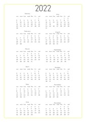 calendar for future 2022 new year