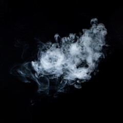 heart shaped cloud isolated on black