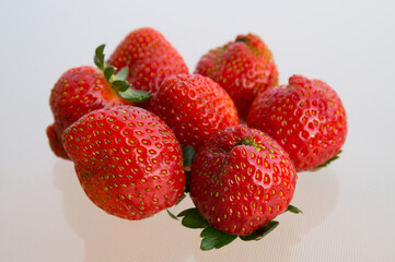 delicious red strawberries raw fruit close-up vitamins for happiness
