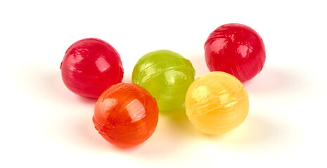 Colorful candy balls, isolated on white background.