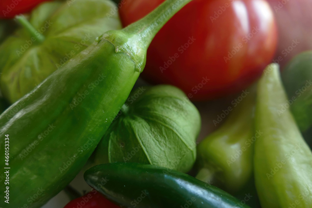 Canvas Prints Closeup shot of tomatoes and peppers