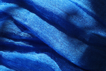 close-up blue fabric texture background