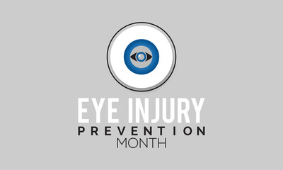 Eye Injury Prevention awareness observance day banner template design with white background.