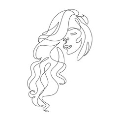 Woman One Line Art vector