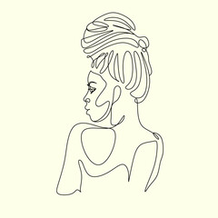 Woman One Line Art vector