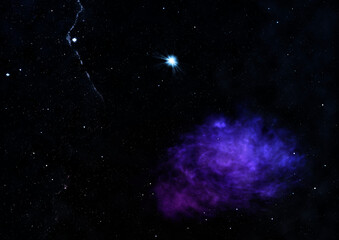 Small part of an infinite star field. 3D rendering