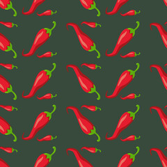 
Red bell pepper background, seamless modern pattern for your print. EPS