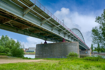 John Frost bridge Arnhem, Gelderland Province, The Netherlands - obrazy, fototapety, plakaty