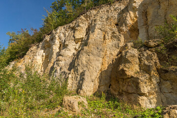 Limestone cliff slope located in Bałtów, Swietokrzyskie region, Poland
