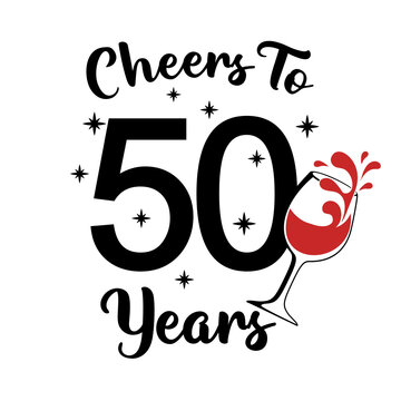 Cheers To 50 Years, 50th Birthday fifty Birthday, cute birthday party sign