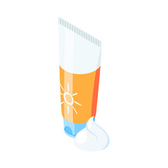 Suncream Isometric Illustration