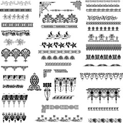 Corners And Borders Floral Stencil Vector