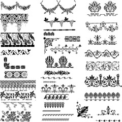 Corners And Borders Floral Stencil Vector