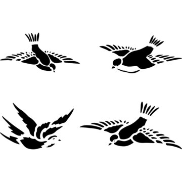 Flying Birds Stencil Vector