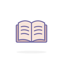 Open book icon in filled outline style.