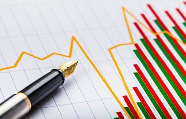 Pen on Business Graphs