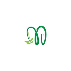 Vines template design, shrubs forming letter M