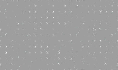 Seamless background pattern of evenly spaced white beach symbols of different sizes and opacity. Vector illustration on grey background with stars