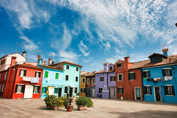Fototapeta premium Venice Burano colorful houses or architecture