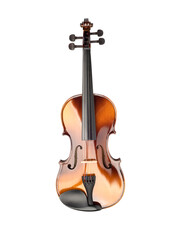 Fototapeta na wymiar Top view of violin isolated on white background.