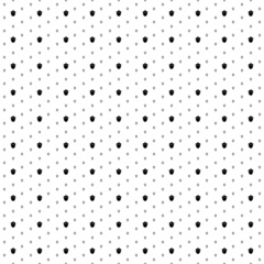 Square seamless background pattern from geometric shapes are different sizes and opacity. The pattern is evenly filled with small black acorn symbols. Vector illustration on white background