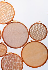 Golden circle hand made designs with white background