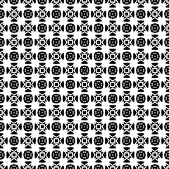 Black and white surface pattern texture. Bw ornamental graphic design. Mosaic ornaments. Pattern template. Vector illustration.