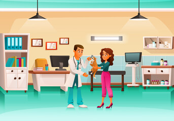 Veterinary Clinic Cartoon Image