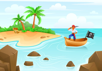 Pirates Treasure Island Cartoon