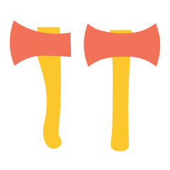 Set of axes for construction or repair on an isolated background. Construction or renovation. Construction tools as a design element or logo.