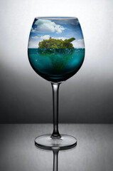 island in glass
