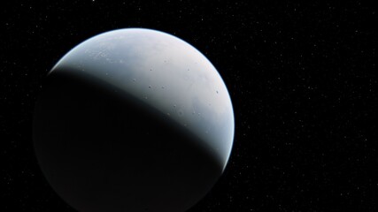 Abstract planets and space background 3d illustration