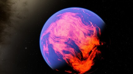 Abstract planets and space background 3d illustration