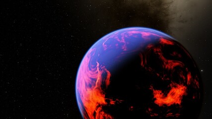 Abstract planets and space background 3d illustration
