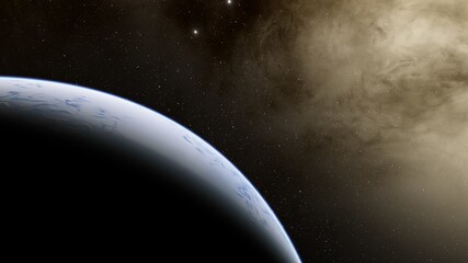 Fototapeta premium Abstract planets and space background 3d illustration
